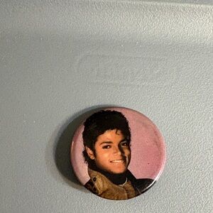 Vintage Michael Jackson Button Pin with Iconic Portrait